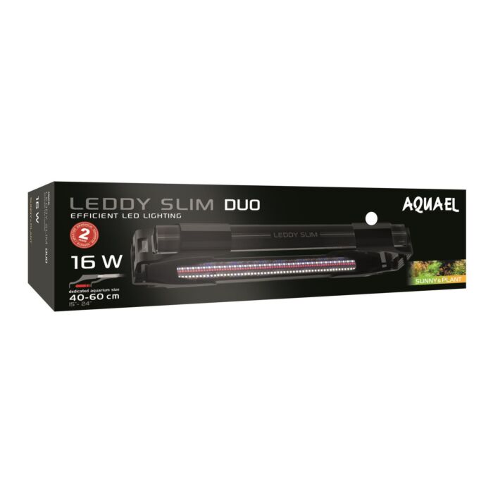 AquaEl Leddy Slim Duo 16W Sunny & Plant Black Aquarium Light 40-60CM (115558)