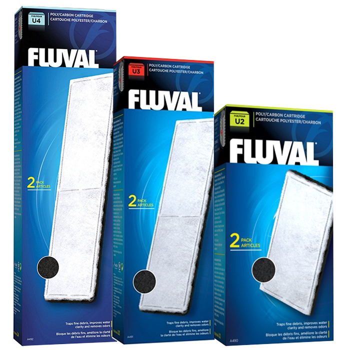 Fluval Aquarium Replacement Filter Poly Carbon Cartridges - U2, U3 & U4